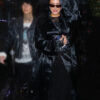 Anastasia Karanikolaou Black Coat - Anastasia Karanikolaou in West Hollywood - Women's Black Trench Coat - Front View