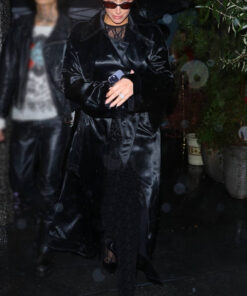 Anastasia Karanikolaou Black Coat - Anastasia Karanikolaou in West Hollywood - Women's Black Trench Coat - Front View 2
