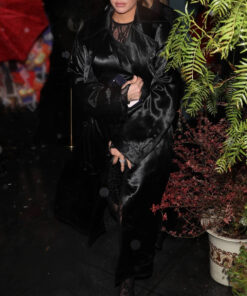 Anastasia Karanikolaou Black Coat - Anastasia Karanikolaou in West Hollywood - Women's Black Trench Coat - Side View2