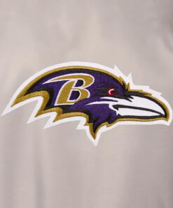 Baltimore Ravens Mens Grey Varsity Jacket - Mens Grey Varsity Jacket -