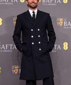 Bradley Cooper Womens Black Long Coat - Womens Black Long Coat - Front View2