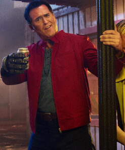 Bruce Ash vs Evil Dead Red Cotton Jacket - Bruce Ash vs Evil Dead Ashley - Women's Red Cotton Jacket - Front View2