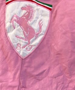 Ferrari Pink Leather Jacket - Clearance Sale