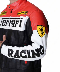 Ferrari Racing Black Leather Jacket - Clearance Sale
