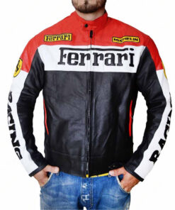 Ferrari Racing Black Leather Jacket - Clearance Sale
