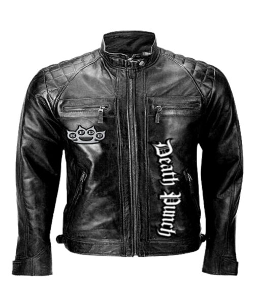 Five Finger Death Punch Black Leather Jacket - Clearance Sale