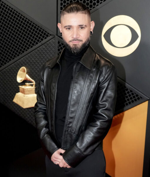 Grammy Awards Skrillex Black Leather Jacket - Grammy Awards Skrillex - Men's Black Leather Jacket - Front View2