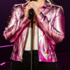 Have It All Taylor Tomlinson Pink Jacket - Have It All Taylor Tomlinson - Women's Pink Leather Jacket - Front View