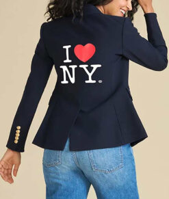 Jenna Bush Hager Navy Womens Blue Blazer - Womens Blue Blazer - Back View