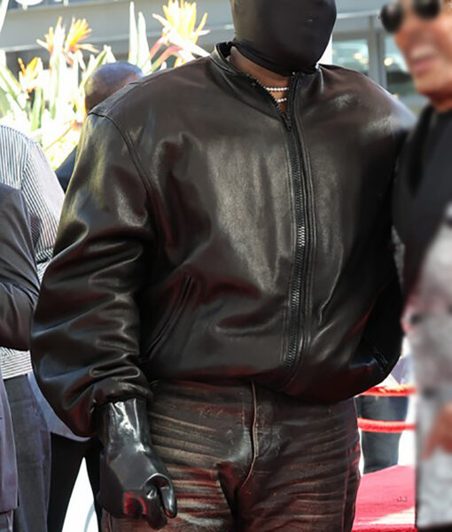 Kanye West Black Leather Jacket