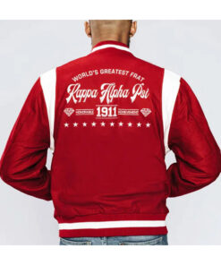 Kappa Alpha Psi Mens Red Varsity Jacket - Men's Red Varsity Jacket - Back View