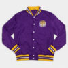 LSU Tigers Mens Purple Varsity Jacket - Mens Purple Varsity Jacket - Front View