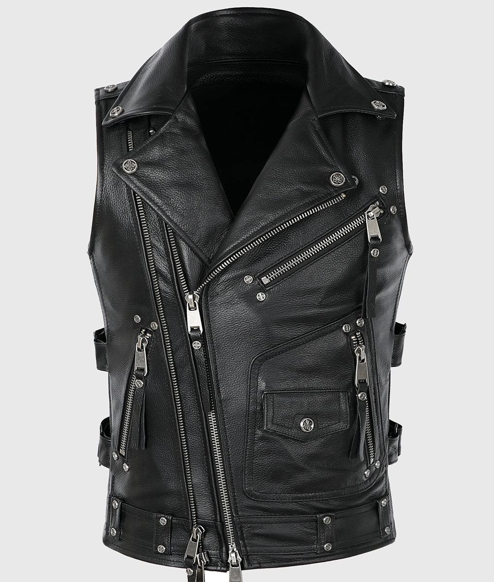 Lenny Kravitz Black Leather Vest | NYC Jackets
