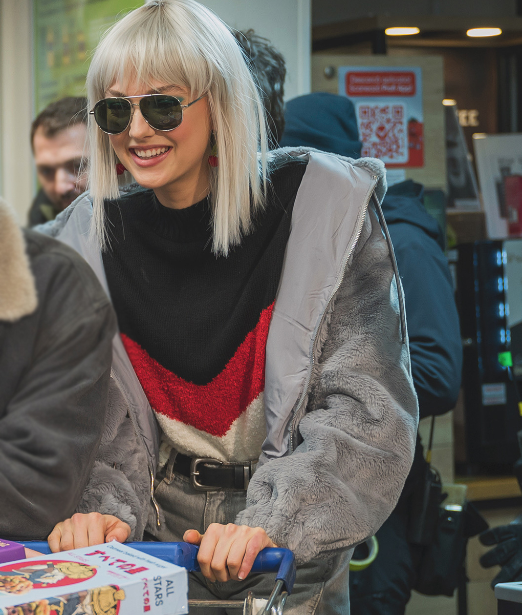 Lilly Krug April X Grey Shearling Jacket | NYC Jackets