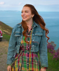 Lindsay Lohan Irish Wish Maddie Kelly Womens Blue Denim Jacket - Womens Blue Denim Jacket- Front View