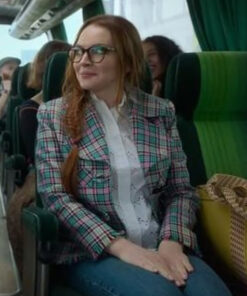 Lindsay Lohan Irish Wish Maddie Kelly Womens Checkered Pattern Jacket - Womens Checkered Pattern Jacket - Front View1