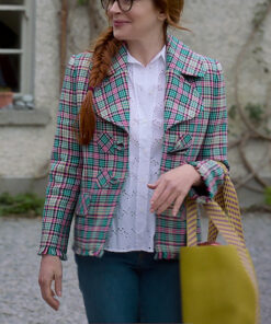 Lindsay Lohan Irish Wish Maddie Kelly Womens Checkered Pattern Jacket - Womens Checkered Pattern Jacket - Front View