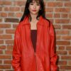 Malina Weissman Masters of the Air 2024 Red Jacket - Malina Weissman Masters of the Air 2024 Red Jacket - Women's Red Leather Jacket