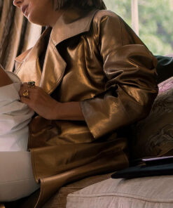 Marisa Tomei Upgraded Leather Coat - Marisa Tomei Upgraded Claire - Women's Leather Coat - Side View2