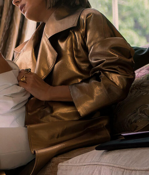 Marisa Tomei Upgraded Leather Coat - Marisa Tomei Upgraded Claire - Women's Leather Coat - Side View2