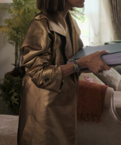 Marisa Tomei Upgraded Leather Coat - Marisa Tomei Upgraded Claire - Women's Leather Coat - Side View