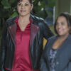 Sara Ramirez Grey's Anatomy Dr. Callie Torres Womens Black Leather Jacket - Womens Black Leather Jacket - Front View