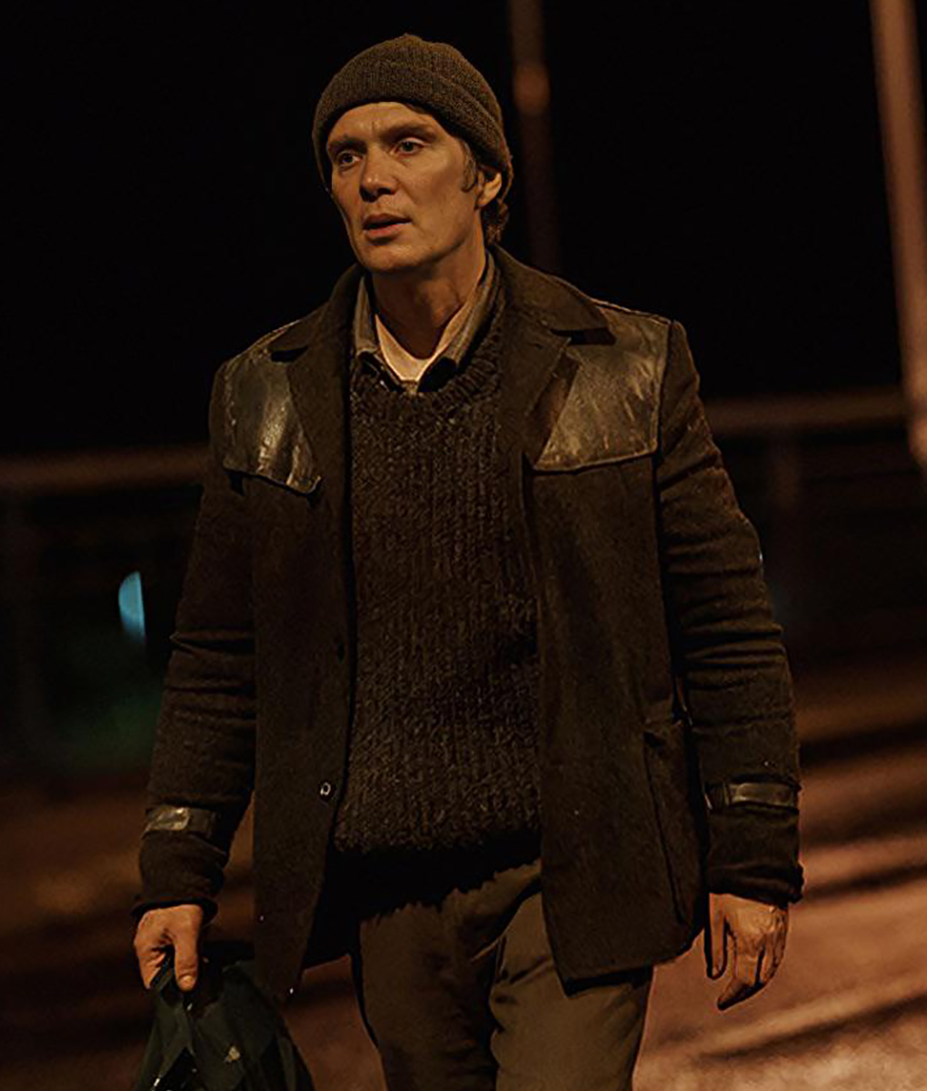 Small Things Like These Cillian Murphy Black Jacket - Cillian Murphy Small Things Like These Black Jacket- Men's Black Wool With Leather Jacket - Front View