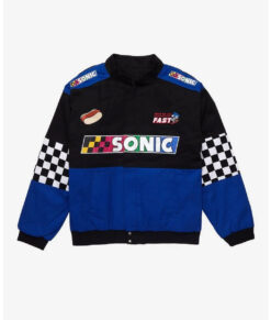 Sonic The Hedgehog Mens Blue Jacket - Mens Blue Jacket - Front View