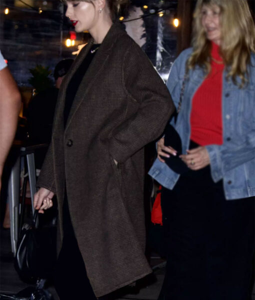 Taylor Swift Houndstooth Trench Coat - Clearance Sale