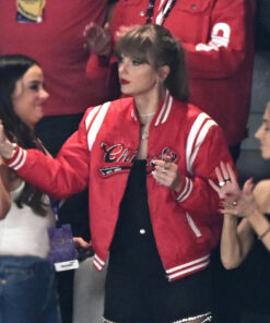 Taylor Swift Red Bomber Jacket - Taylor Swift Kansas City - Women's Red Bomber Jacket - Front View3