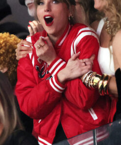 Taylor Swift Red Bomber Jacket - Taylor Swift Kansas City - Women's Red Bomber Jacket - Front View2