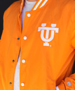 Tennessee Vols Mens Orange Varsity Jacket - Mens Orange Varsity Jacket - Side View