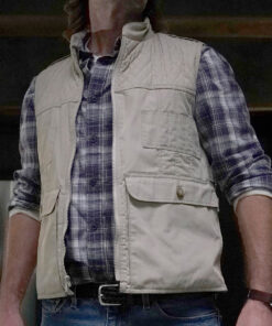 Will Forte MacGruber Men's White Quilted Vest - Men's White Quilted Vest - Front View