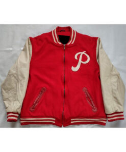 90's Phillies Mens Varsity Jacket - Mens Varsity Jacket - Front View