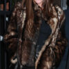 Alessandra Ambrosio Womens Brown Fur Jacket - Womens Brown Fur Jacket - Front View2