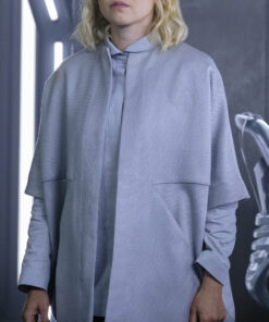 Alison Pill Star Trek Picard Dr. Agnes Jurati Womens Gray Wool Coat - Womens Gray Wool Coat - Front View2