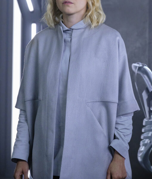 Alison Pill Star Trek Picard Dr. Agnes Jurati Womens Gray Wool Coat - Womens Gray Wool Coat - Front View2