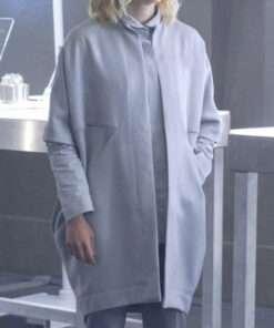 Alison Pill Star Trek Picard Dr. Agnes Jurati Womens Gray Wool Coat - Womens Gray Wool Coat - Front View4