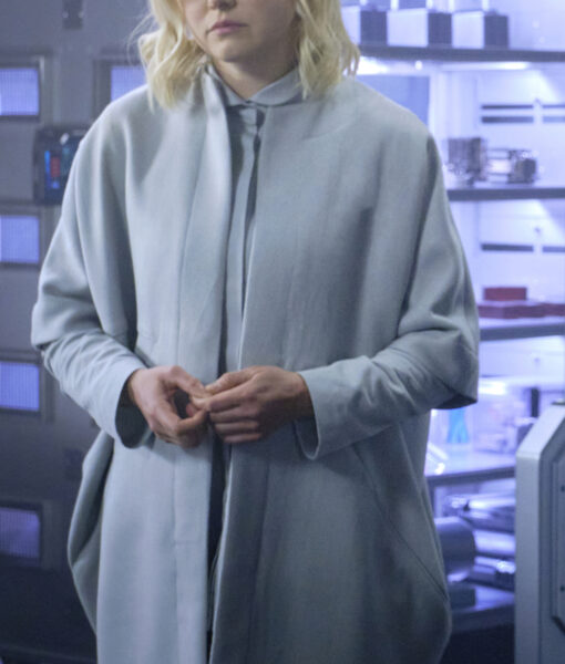 Alison Pill Star Trek Picard Dr. Agnes Jurati Womens Gray Wool Coat - Womens Gray Wool Coat - Front View3