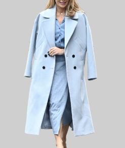 Amanda Holden Sky Blue Wool Trench Coat | NYC Jackets