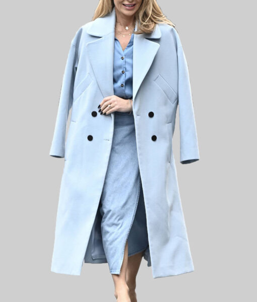 Amanda Holden Sky Blue Wool Trench Coat | NYC Jackets