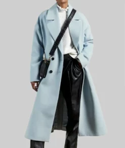 Amanda Holden Sky Blue Wool Trench Coat | NYC Jackets