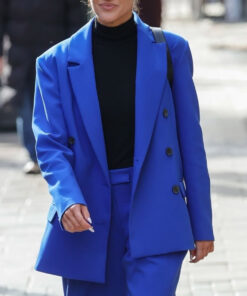 Ashley Roberts Womens Blue Wool Blazer - Womens Blue Wool Blazer - Front View