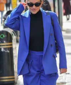 Ashley Roberts Womens Blue Wool Blazer - Womens Blue Wool Blazer - Front View2