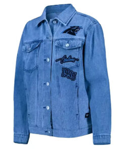 Carolina Panthers Jean Jacket - Men's Blue Trucker Jacket - fRONT View