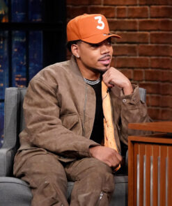 Chance The Rapper Late Night Seth Mens Brown Jacket - Mens Brown Jacket - Front View2