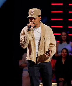 Chance The Rapper The Voice Mens Brown Denim Jacket - Mens Brown Denim Jacket - Front View