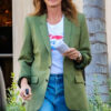Cindy Crawford Womens Green Blazer - Womens Green Blazer - Front View