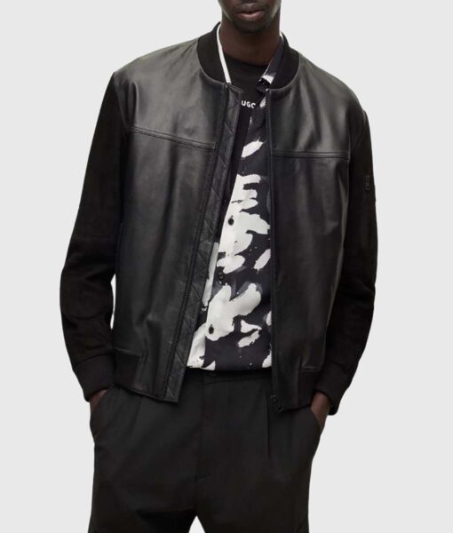 Cooper Mens Black Bomber Leather Jacket
