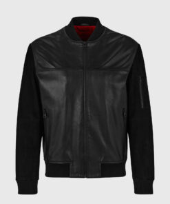 Cooper Mens Black Bomber Leather Jacket
